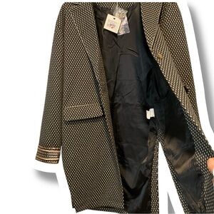 Nekane NKN jacket from Spain Tan Black Geometric Blazer‎ Structural Design M